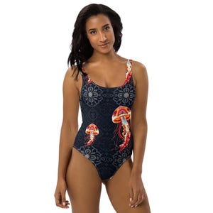 Jellyfish Amber Purple One-Piece Swimsuit