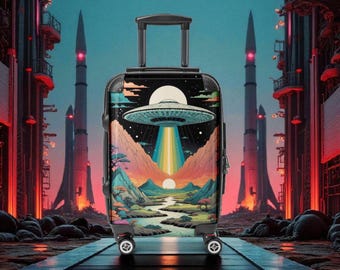 Maleta Ukiyo-e OVNI Arcoíris: Equipaje de viaje artístico de carcasa rígida