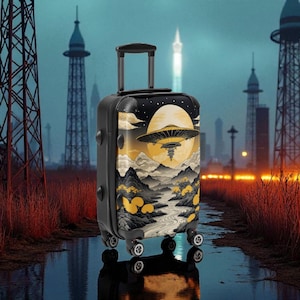 Dandelion Yellow Ukiyo-e Suitcase: Hardshell Travel Luggage