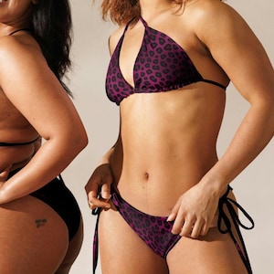 Purple Cheetah string bikini