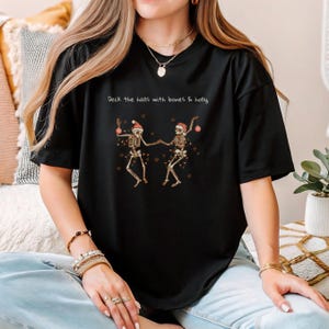 Funny Skeleton Christmas shirt Unisex T-Shirt, Skeleton shirt, Gothic Christmas tee, Perfect for Holidays, Gifting, Holiday shirt