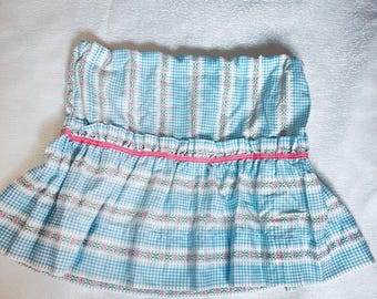 Lindo babydoll con top de tubo con estampado floral rosa y azul