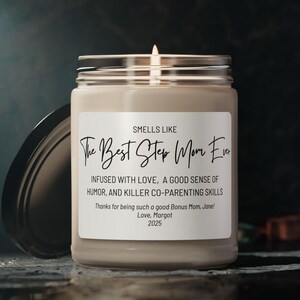 Best Step Mom Ever Candle, Funny Candle from Stepdaughter Stepson Birthday Present for Her, Mother&#39;s Day Gift for Bonus Parent, Gift for Her