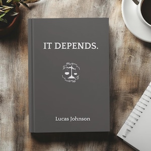 Personalized It Depends Lawyer Hardback Journal, Funny Lawyer Gift, Law Student Gift, Personalized Notepad, Notebook, Law School Graduation