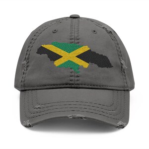 Jamaika Karte Distressed Dad Hut, Bestickte Kappe, Lässiger Sonnenhut, Geschenk für Reisende, Sommer Accessoire