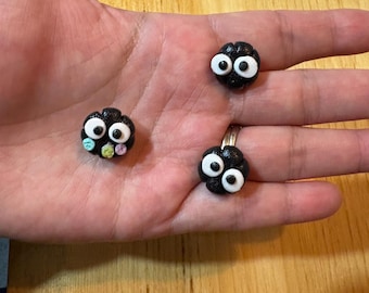 Soot Sprite Fridge Magnets: Studio Ghibli Inspired Polymer Clay (Set of 3