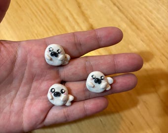 Handmade Baby Seal Polymer Clay Magnet Set (3).