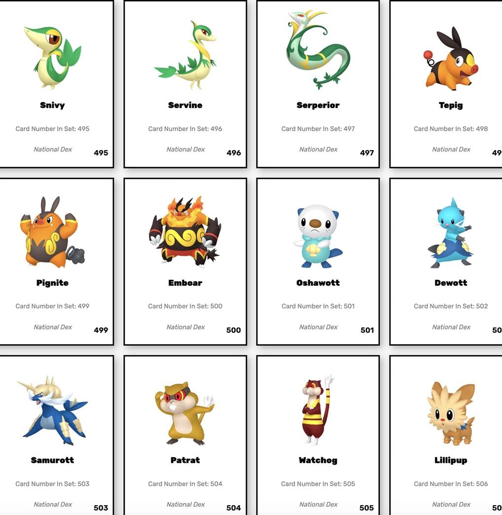 Pokdex Binder Placeholders  Generation 5: Unova (494649)  Sprite  Version  Digital Download - Etsy