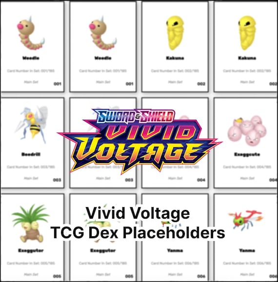 Vivid Voltage Pokmon Binder Placeholder  Main Set & Master Set  Digital  Download - Etsy