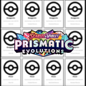 Cartões de espaço reservado para Evolução Prismática | Logotipo da Pokébola do Conjunto Principal | Fichários para impressão para Pokémon TCG