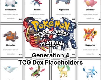 Pokédex Binder Placeholders – Generation 4: Sinnoh (387–493) – Digital Download