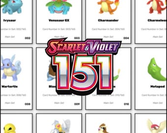 Afdrukbare tijdelijke aanduiding voor Pokémon 151 Binder – hoofdset en masterset – digitale download