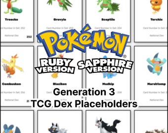 Pokédex Binder Placeholders – Generation 3: Hoenn (252–386) – Digital Download