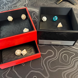 Dice Roller Storage Box, swappable inserts, and storage drawers