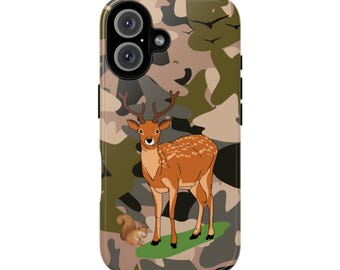 Deer Phone Case, Tough Cases for Man, iPhone 16 Phone Case, Deer Hunter Gift, Deer phone cover, Camouflage phone case, Buck phone case