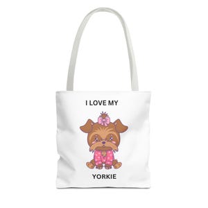 Yorkie Tote Bag, Dog Lover Gift, Cute Yorkie Design, Pet Owner Accessory, Animal Print Shopping Bag, Pet supplies