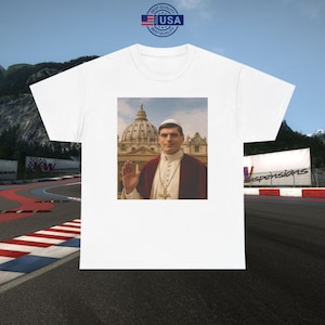 Max Verstappen "Pope" Formula 1 T-Shirt | Perfect for Rebull F1 Fans & Fathers Day Gifts