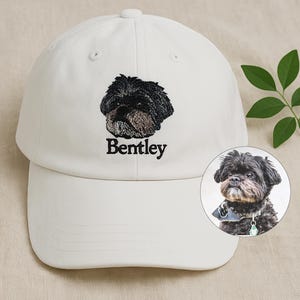 Custom Embroidered Pet Hat Using Pet Photo, Personalized Cat Mom Hat, Custom Dog Hat, Pet Face Baseball Cap, Gift for Friend