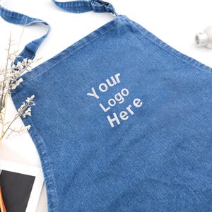 Custom Logo Embroidered Apron, Personalized Chef Apron with Business Name or Text, Custom Barista or Baker Gift, Small Business Uniform