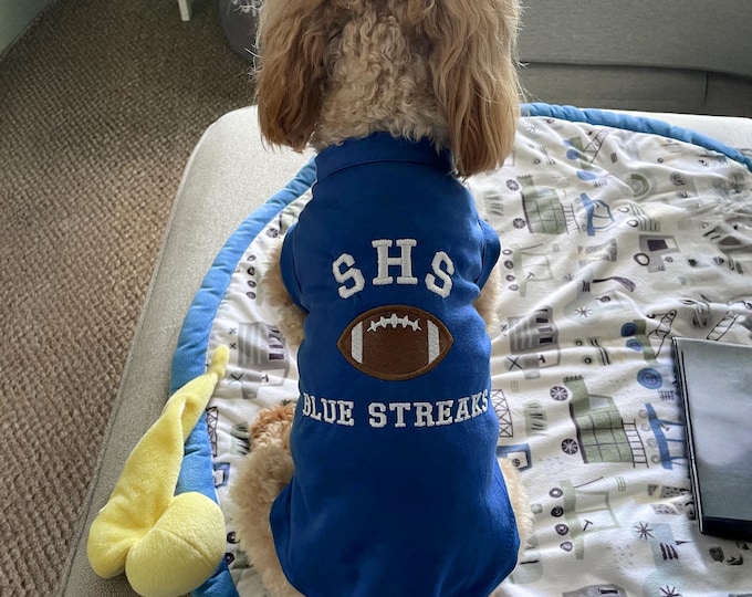 Custom Dog Sports Tank, Personalized Embroidered Team Name Dog Hoodie, Custom Dog Tee With Name, Puppy Clothing, Pet Jersey, Sports Outfit