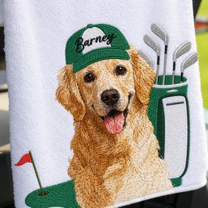 Custom Embroidered Pet Portrait Golf Towel, Personalized Dog Dad Gift, Boyfriend Gift, Birthday Gift for Men, Father’s Day gift image 10
