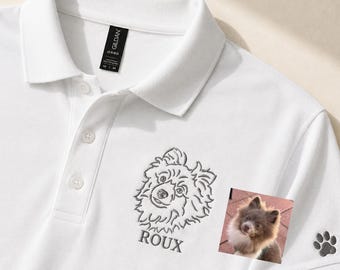 Personalisiertes Haustier-Foto-Poloshirt, besticktes Hundeportrait-Poloshirt, personalisiertes Haustier-Foto-Poloshirt, personalisiertes Haustier-Geschenk