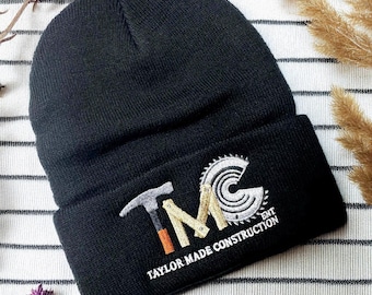 Custom Embroidered Beanie with Logo, Personalized Knit Hat for Business, Team, or Event Branding Gift