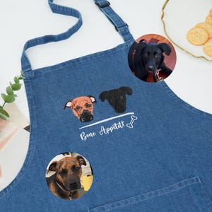 Personalized Pet Face Apron, Funny Pets Portrait Apron, Kitchen Cooking Apron For Dad, New Year Gift For Cat Lover, Spring Gift