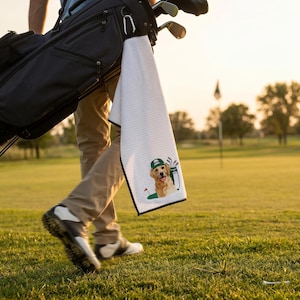 Custom Embroidered Pet Portrait Golf Towel, Personalized Dog Dad Gift, Boyfriend Gift, Birthday Gift for Men, Father’s Day gift image 7
