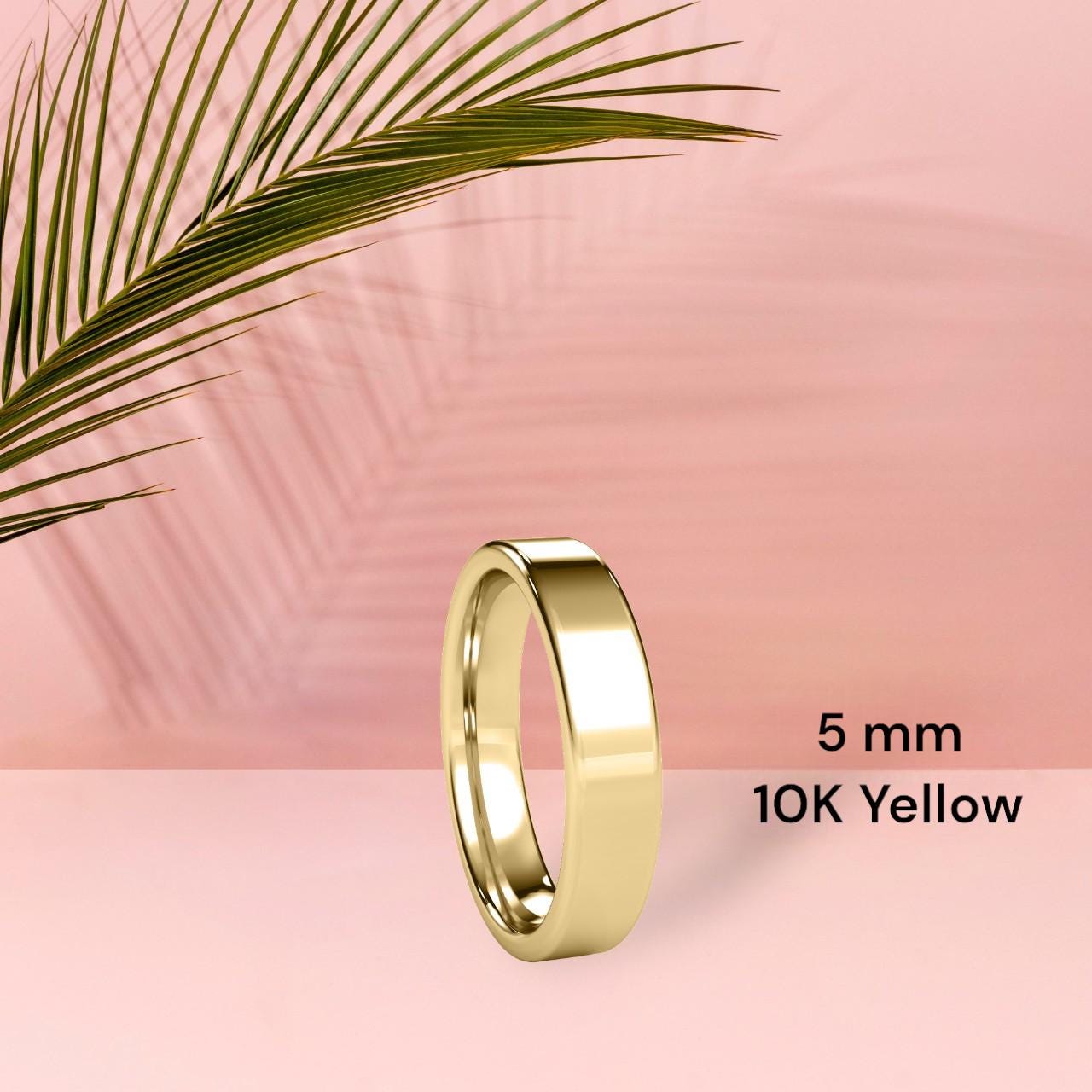 10K Yellow Gold European Wedding Band – Minimalist Unisex Ring