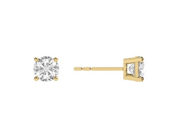 Diamond Earring Studs - 14K Solid Gold Lab Grown Diamond Stud - FG Color VS  Clarity Diamond Earrings - Dainty Stud Earrings