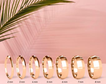 14K Rose Gold Knife Edge Wedding Band - Minimalist Unisex Ring – Classic Gold Band for Men & Women – Comfort – Simple Handmade Wedding Ring