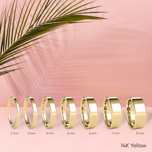 14K Solid Yellow Gold European  – Minimalist Unisex Ring – Classic Gold Band for Men & Women – Comfort – Simple Handmade Wedding Ring