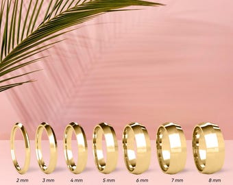 10K Yellow Gold Knife Edge Wedding Band – Minimalist Unisex Ring – Classic Gold Band for Men & Women – Simple Handmade Wedding Ring