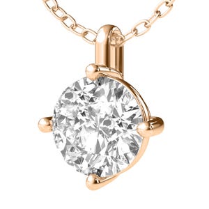 14K Gold Diamond Necklace, Diamond Solitaire Pendant, Lab Grown Diamond Necklace, Gift For Her