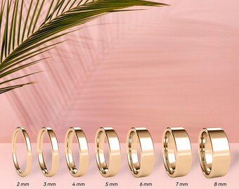 18K Solid Rose Gold European  – Minimalist Unisex Ring – Classic Gold Band for Men & Women – Comfort – Simple Handmade Wedding Ring