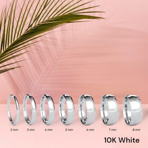 10K White Gold Low Dome Wedding Band – Minimalist Unisex Ring – Classic Gold Band for Men & Women – Comfort – Simple Handmade Wedding Ring