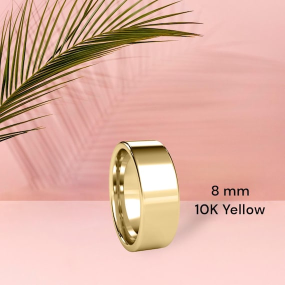 10K Yellow Gold European Wedding Band – Minimalist Unisex Ring