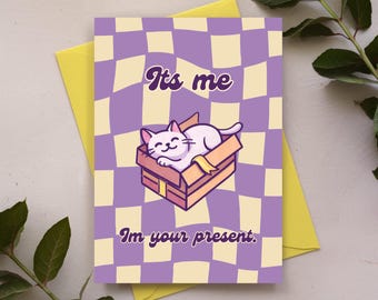 Amante de los gatos, regalo de pareja, regalos de aniversario, San Valentín divertido, regalo de San Valentín, novia, novio, esposo, tarjetas de cumpleaños