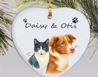Personalized Watercolor Pet Photo Ornament, Dog Portrait Custom Memorial Keepsake Ornament
