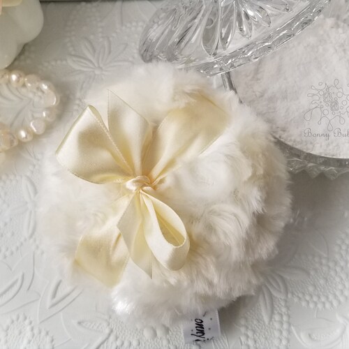 Body Powder Puff to Apply Dusting Powder Cream Ivory Etsy