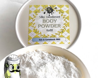 Body Powder refill, for Men - Pick a Scent - Talc and Cornstarch Free - Loose Powder - Eco Friendly Container, 3 oz