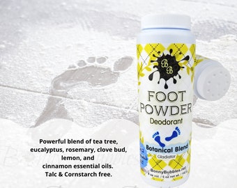 FOOT POWDER - Natural Botanical Blend, Essential Oils - Talc and Cornstarch Free