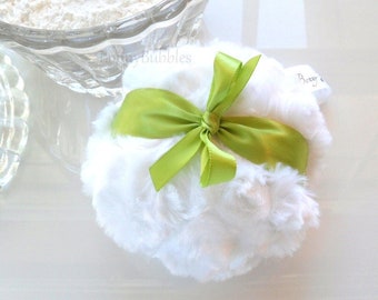 Body Powder Puff, 4 inch - to Apply Dusting Powders - Spring Green talcum duster - optional gift box - by Bonny Bubbles