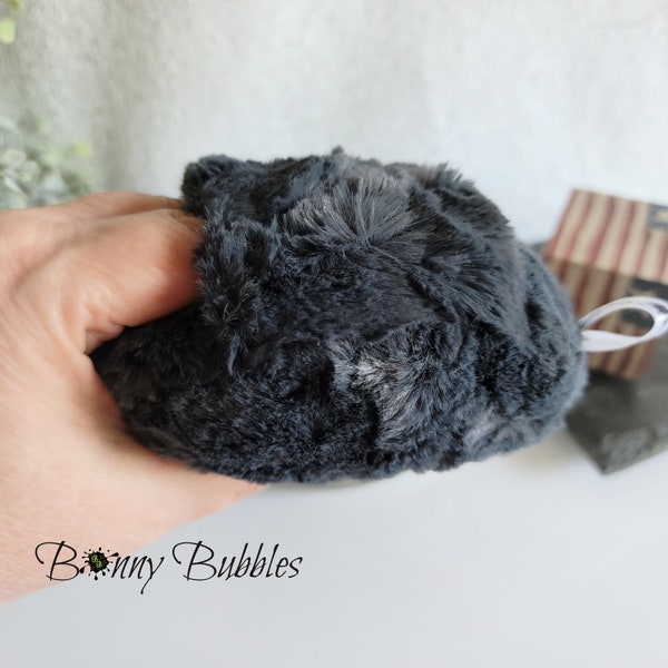 Mens Powder Duster. Large 5 inch - Slate Gray - to apply Body Powder, made by Bonny Bubbles