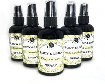 Body and Linen Spray - PICK a SCENT - Pillow Spray, Hair Mist - natural perfume and home scents