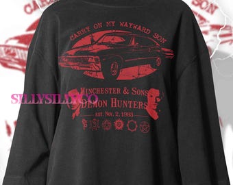 Camiseta vintage de caçador de demônios sobrenatural, camiseta dos irmãos Winchester