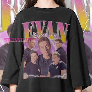 Camiseta retro de los 90 de Evan Buckley con colores cómodos, camiseta homenaje a Evan Buckley, camisetas de Evan Buckley, suéter vintage de Evan Buckley, merchandising de Evan Buckley