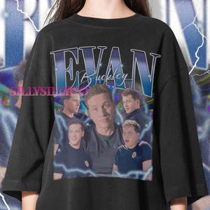 Camisa vintage de Evan Buckley de Comfort Colors, camiseta homenaje a Evan Buckley, camisetas de Evan Buckley, suéter retro de los 90 de Evan Buckley, merchandising de Evan Buckley
