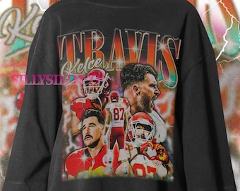 Retro Travis Kelce Graphic Tee, Vintage Football Shirt